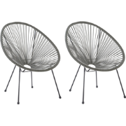 ACAPULCO II  - Tuinstoel set van 2 - Donkergrijs - PE rotan