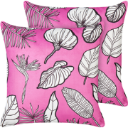MALVA - Sierkussen set van 2 - Roze - 45 x 45 cm - Katoen