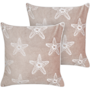 CERAMIUM - Sierkussen set van 2 - Pastelroze - 45 x 45 cm - Fluweel