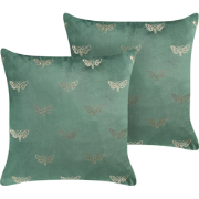 YUZURI - Sierkussen set van 2 - Smaragdgroen - 45 x 45 cm - Fluweel