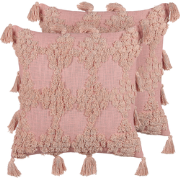 TORENIA  - Sierkussen set van 2 - Roze - 45 x 45 cm - Katoen