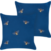 TALINUM - Sierkussen set van 2 - Blauw - 45 x 45 cm - Polyester