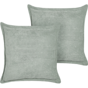ZINNIA - Sierkussen set van 2 - Lichtgroen - 43 x 43 cm - Corduroy
