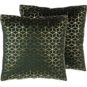 CELOSIA  - Sierkussen set van 2 - Donkergroen - 45 x 45 cm - Fluweel