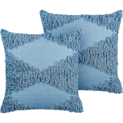 RHOEO  - Sierkussen set van 2 - Blauw - 45 x 45 cm - Katoen