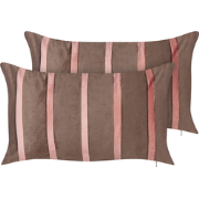 CRODYLINE - Sierkussen set van 2 - Bruin/Roze - 35 x 60 cm - Fluweel