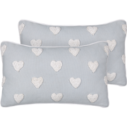 GAZANIA - Sierkussen set van 2 - Grijs - 30 x 50 cm - Katoen