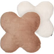 ACHILLEA - Sierkussen set van 2 - Lichtbruin - Polyester/Katoen