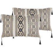 PULMONARIA  - Sierkussen set van 2 - Beige - 30 x 50 cm - Polyester