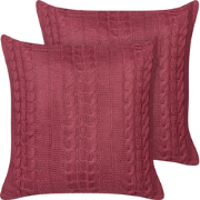 CADETIA - Sierkussen set van 2 - Bordeaux - 45 x 45 cm - Katoen
