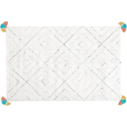 KARTAL  - Shaggy vloerkleed - Wit - 140 x 200 cm - Katoen