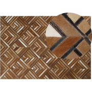 TEKIR - Laagpolig vloerkleed - Bruin - 160 x 230 cm - Koeienhuid leer