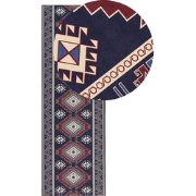 KANGAL - Loper tapijt - Donkerblauw - 80 x 240 cm - Polyester