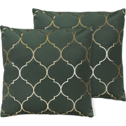 ALYSSUM  - Sierkussen set van 2 - Donkergroen - 45 x 45 cm - Polyester