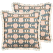 DIANTHUS - Sierkussen set van 2 - Grijs/Beige - 60 x 60 cm - Polyester