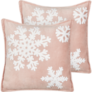 MURRAYA - Sierkussen set van 2 - Wit/Roze - Fluweel