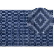 ADATEPE - Laagpolig vloerkleed - Marineblauw - 160 x 230 cm - Viscose