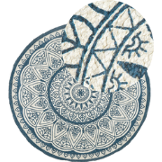 ANADERE - Laagpolig vloerkleed - Blauw - 120 cm - Jute