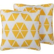 PANSY - Sierkussen set van 2 - Geel - 45 x 45 cm - Polyester