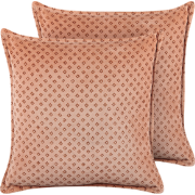 RHODOCOMA  - Sierkussen set van 2 - Roze - 45 x 45 cm - Fluweel