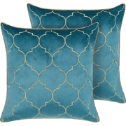 ALYSSUM - Sierkussen set van 2 - Blauw - 45 x 45 cm - Polyester