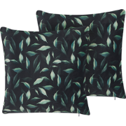 TOADFLAX  - Sierkussen set van 2 - Zwart - 45 x 45 cm - Fluweel