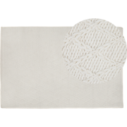 ERZIN - Laagpolig vloerkleed - Gebroken wit - 140 x 200 cm - Wol