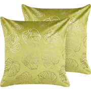 DELICIOSA - Sierkussen set van 2 - Lichtgroen - 45 x 45 cm - Fluweel