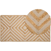 PIRLI - Laagpolig vloerkleed - Beige - 80 x 150 cm - Katoen