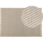 ALADAG - Laagpolig vloerkleed - Lichtbeige - 140 x 200 cm - Katoen