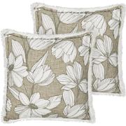 CYANOTIS - Sierkussen set van 2 - Gebroken wit/Groen - Katoen