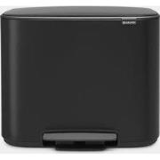 Bo Pedaalemmer, met 2 binnenemmers, 11 + 23 liter - Matt Black