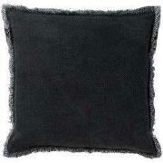 BURTO - Kussenhoes 60x60 cm - gewassen katoen - Raven - zwart