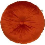 Dutch Decor OLLY - sierkussen Ø40 cm - rond velvet - Potters Clay - or...