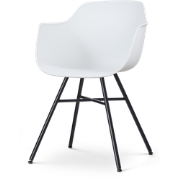 Noa-Puk eetkamerstoel wit - zwart onderstel