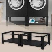 Wasmachine onderstel set van 2 63x54x32 cm met legplank in zwart ML de...