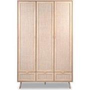 Kast 3 Deuren 3 Lades en 2 Kledingkasten L120 cm - Rotanprint - BALI