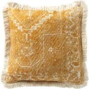 Dutch Decor SYNNE - Sierkussen 45x45 cm - Rattan - geel - Dutch Decor