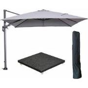 Garden Impressions Hawaii zweefparasol 300x300 cm carbon black / licht...