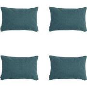 Madison -  Sierkussen Sea blue canvas eco+ - Ca. 30x50 cm - Set van 4