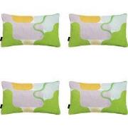 Madison -  Sierkussen Grafi lila - Ca. 30x50 cm - Set van 4