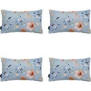 Madison -  Sierkussen Florina blue - Ca. 30x50 cm - Set van 4