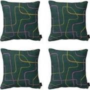 Madison -  Sierkussen Joah green - Ca. 50x50 cm - Set van 4