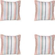 Madison -  Sierkussen Righe salmone - Ca. 50x50 cm - Set van 4