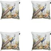 Madison -  Sierkussen Flore purple - Ca. 50x50 cm - Set van 4