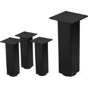 Set van 4 tafelpoten I-Design 30 cm glanzend zwart gepoedercoat staal ...