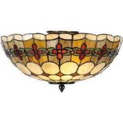 Lumilamp Plafondlamp Tiffany Ø 40x24 cm Beige Rood Metaal Roos