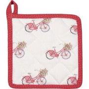 Clayre & Eef Pannenlap Kind Rood Wit Katoen Fiets