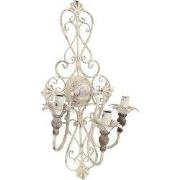 Clayre & Eef Wandlamp 40x29x70 cm Wit IJzer