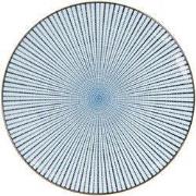 Clayre & Eef Dinerbord Ø 26 cm Blauw Keramiek